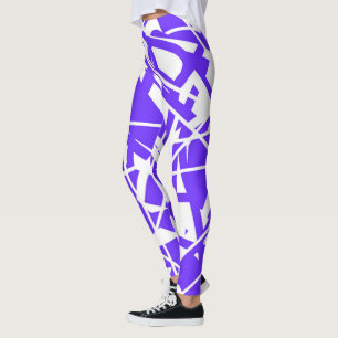 Abstracte Art Lavender Blue White Minimalism Leggings
