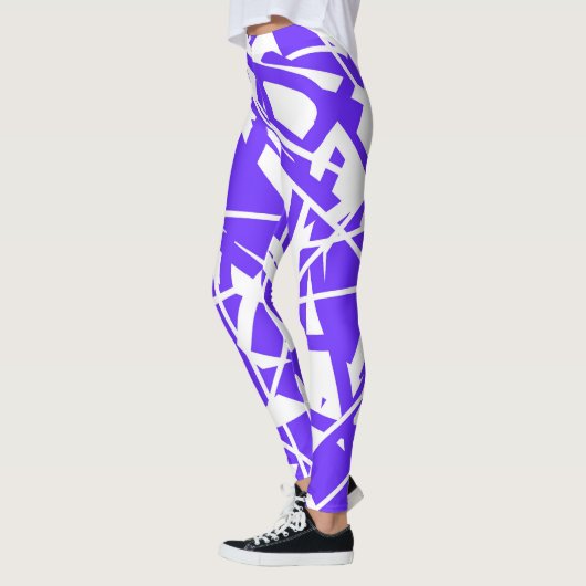 Abstracte Art Lavender Blue White Minimalism Leggings (Links)