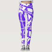 Abstracte Art Lavender Blue White Minimalism Leggings (Voorkant)