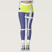 Abstracte Art Lavender Blue White Pastel Leggings (Voorkant)