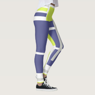 Abstracte Art Lavender Blue White Pastel Leggings