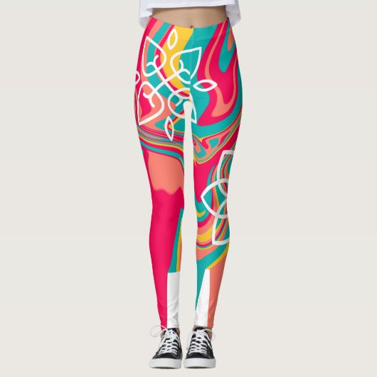 Abstracte art Leggings (Voorkant)