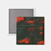 abstracte Art Magnet "Swamp Fire #1" (Voorkant / Achterkant)