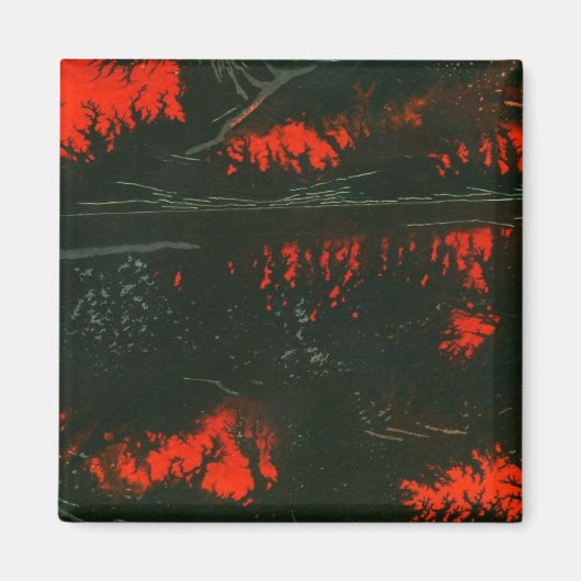 abstracte Art Magnet "Swamp Fire #1" (Voorkant)