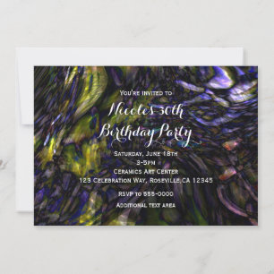 Abstracte Art Modern Color Splash Birthday Party Kaart