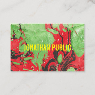 Abstracte Art Modern Elegant Red Green Sjabloon Visitekaartje