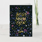 Abstracte Art Moederdag Beste mama ooit Folie Wenskaart (Voorkant)