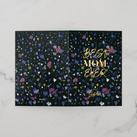 Abstracte Art Moederdag Beste mama ooit Folie Wenskaart (Buiten Laag)