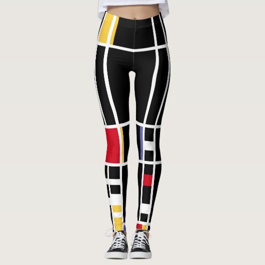 Abstracte Art Mondrian "Trafalgar Square" negatief Leggings (Voorkant)