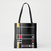 Abstracte Art Mondrian "Trafalgar Square" negatief Tote Bag (Voorkant)