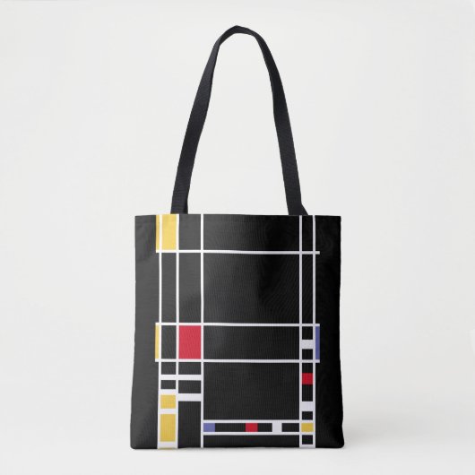 Abstracte Art Mondrian "Trafalgar Square" negatief Tote Bag (Voorkant)