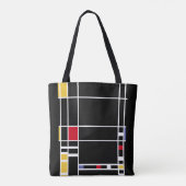 Abstracte Art Mondrian "Trafalgar Square" negatief Tote Bag (Achterkant)