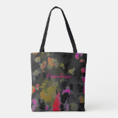 Abstracte Art Noir Black Pink en Gold Tote Bag (Achterkant)