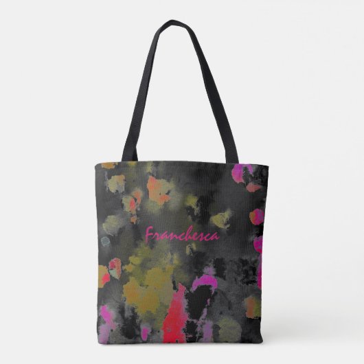 Abstracte Art Noir Black Pink en Gold Tote Bag (Achterkant)