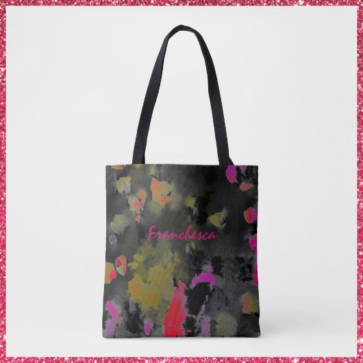 Abstracte Art Noir Black Pink en Gold Tote Bag