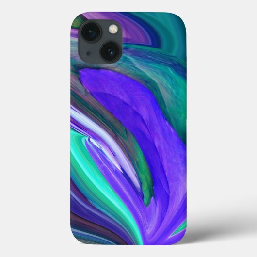 Abstracte Art Paars N Blauwgroen lederen draagtas Case-Mate iPhone Case (Achterkant)