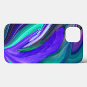 Abstracte Art Paars N Blauwgroen lederen draagtas Case-Mate iPhone Case (Achterkant (horizontaal))