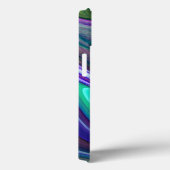 Abstracte Art Paars N Blauwgroen lederen draagtas Case-Mate iPhone Case (Achterkant / Rechts)