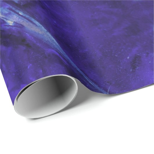 Abstracte Art Paars White Paint Cadeaupapier (Rol Hoek)