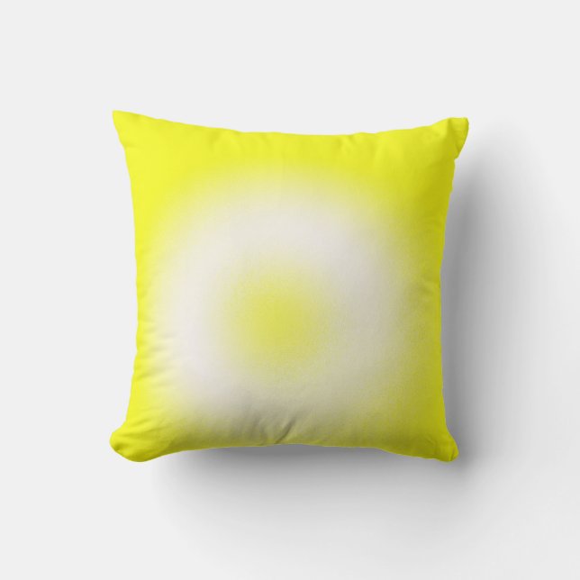 Abstracte Art Pastel Yellow White Sunny Kussen (Voorkant)