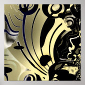 Abstracte Art Poster Gold Night (Voorkant)