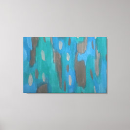 Abstracte Art Print in blauw, groen en grijs