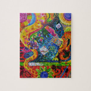Abstracte Art Puzzle met vloeiende Jazz Legpuzzel