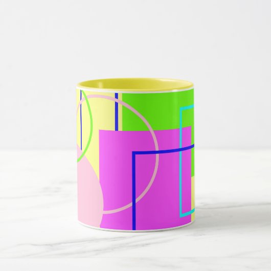 Abstracte Art Retro Style Bright Mok Cup (Midden)