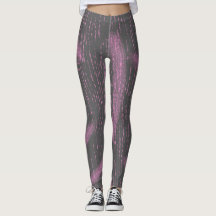 Abstracte Art Roze Koraal Houtskool Grijze Legging
