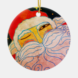 Abstracte Art Santa Claus Keramisch Ornament