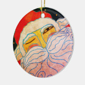 Abstracte Art Santa Claus Keramisch Ornament (Links)
