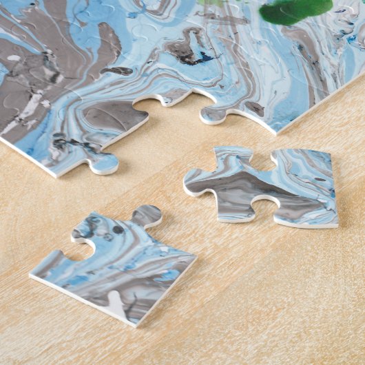 Abstracte Art Sjabloon Moderne roze blauwe kleur Legpuzzel (Zijkant)