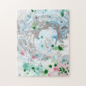 Abstracte Art Sjabloon Moderne roze blauwe kleur Legpuzzel (Verticaal)