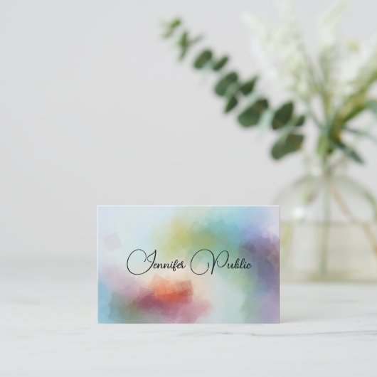 Abstracte Art Sjabloon Professional Elegant Modern Visitekaartje (Staand voorkant)