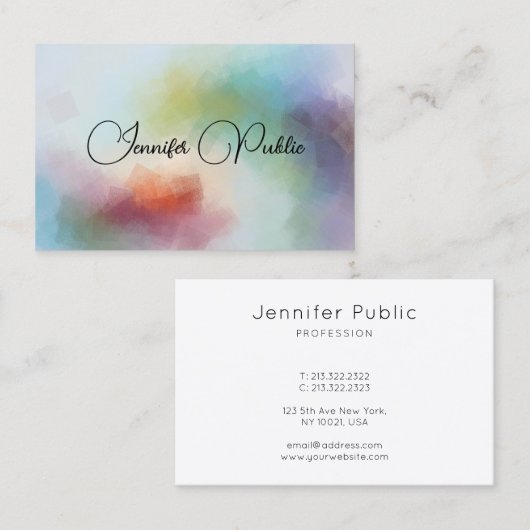 Abstracte Art Sjabloon Professional Elegant Modern Visitekaartje (Voorkant / Achterkant)