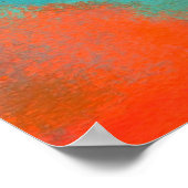 Abstracte Art Sky Fire Lava Red Oranje Turquoise Poster (Hoek)