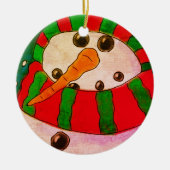 Abstracte Art Snowman Keramisch Ornament (Voorkant)