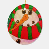 Abstracte Art Snowman Keramisch Ornament (Links)
