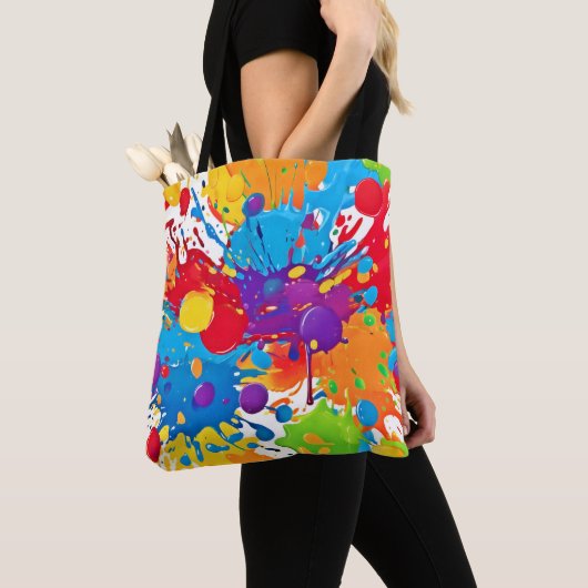 Abstracte Art Spetters Tote Bag (Dichtbij)