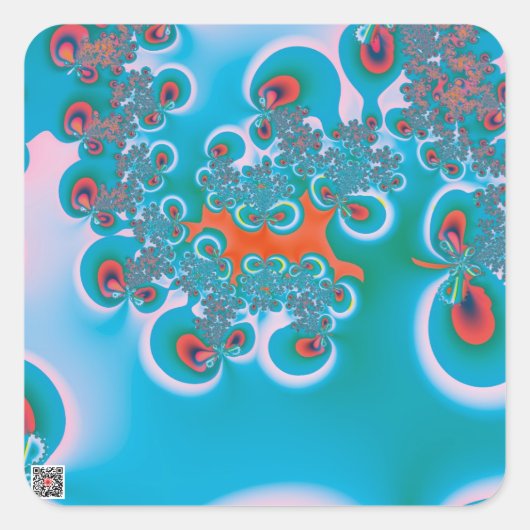 Abstracte Art Spring Garden Vierkante Sticker (Voorkant)