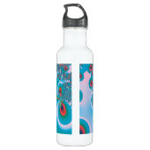 Abstracte Art Spring Garden Waterfles (Achterkant)