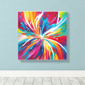 Abstracte Art Stretched Canvas Print (Insitu (Houten vloer))