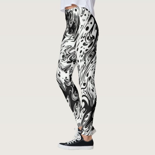 Abstracte Art Swilring Liquid Polka Dots Leggings (Links)