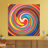 Abstracte Art Swirl Colorful Paint Background #17 Canvas Afdruk (Insitu (Woonkamer))
