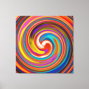 Abstracte Art Swirl Colorful Paint Background #17 Canvas Afdruk