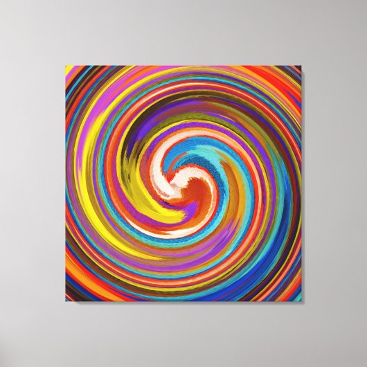 Abstracte Art Swirl Colorful Paint Background #17 Canvas Afdruk (Voorkant)