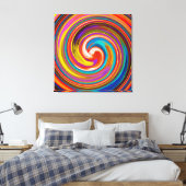 Abstracte Art Swirl Colorful Paint Background #17 Canvas Afdruk (Insitu (Slaapkamer))