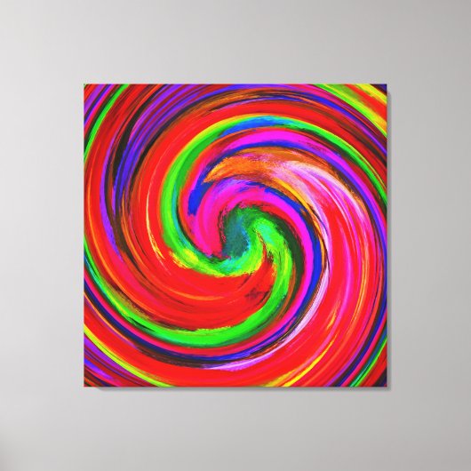 Abstracte Art Swirl Colorful Paint Background #20 Canvas Afdruk (Voorkant)
