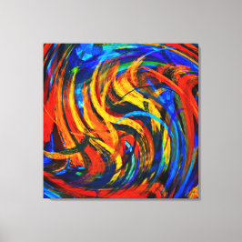 Abstracte Art Swirl Colorful Paint Background #21 Canvas Afdruk