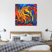 Abstracte Art Swirl Colorful Paint Background #21 Canvas Afdruk (Insitu (Slaapkamer))